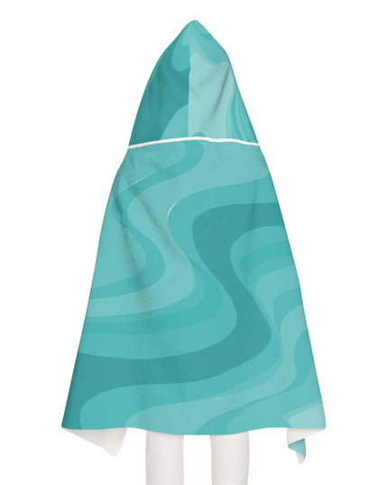 Tif Green Wavey Youth Hooded Towel, 24" x 48"