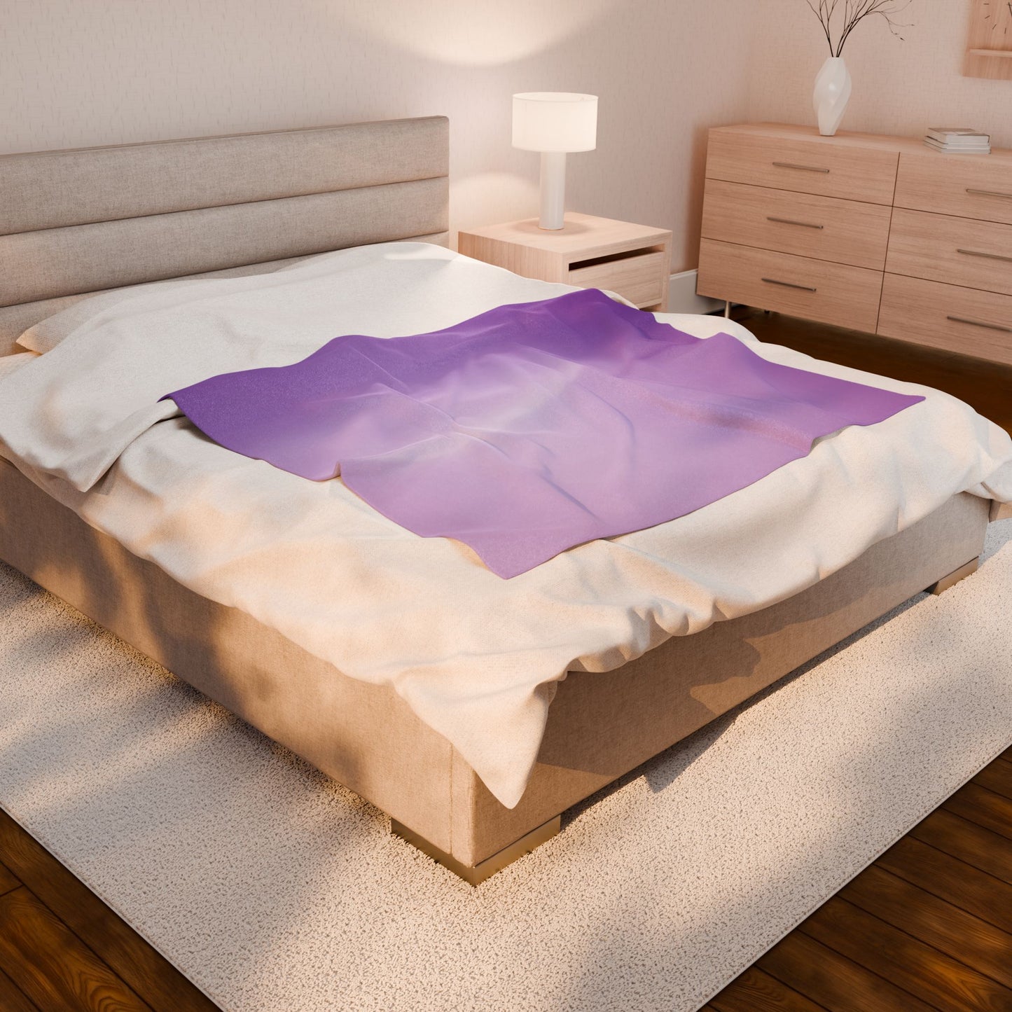 Soft Lavender Fade Velveteen Plush Blanket, 50" x 60"