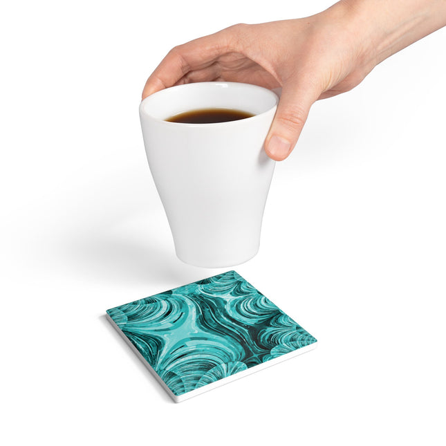 Uzi Spiral Tif 4" x 4" Square Ceramic Coaster