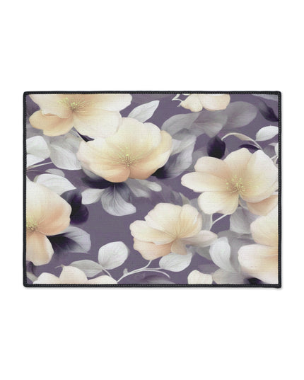 White Blush Floral Bunch Heavy Duty Floor Mat, 18" x 24"