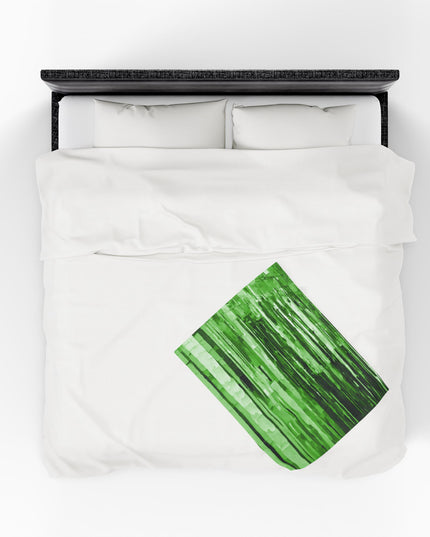 Striped Mint Pastel Velveteen Plush Blanket, 30" x 40"