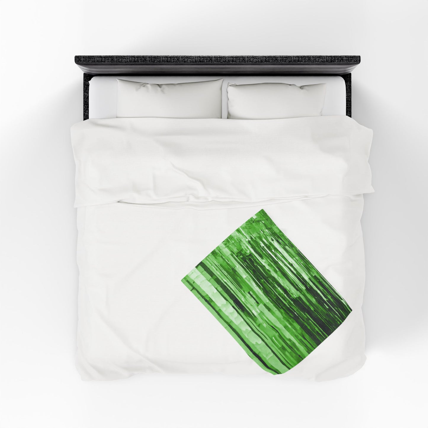 Striped Mint Pastel Velveteen Plush Blanket, 30" x 40"