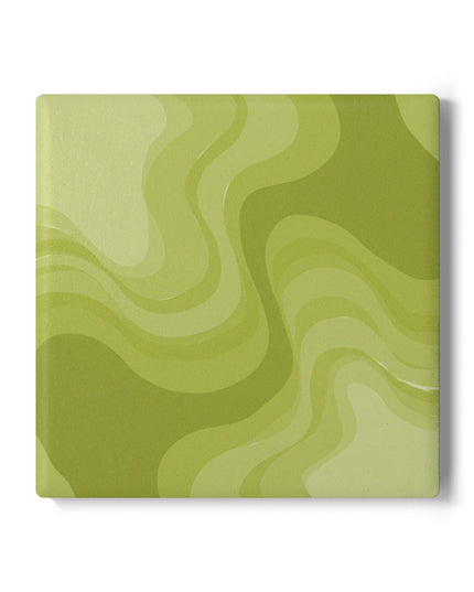 Lemon Wavey 4" x 4" Square Ceramic Coaster