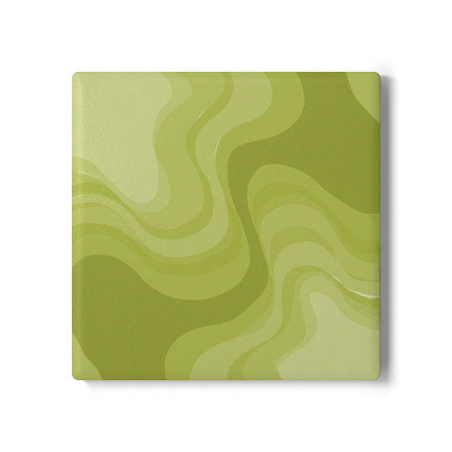 Lemon Wavey 4" x 4" Square Ceramic Coaster