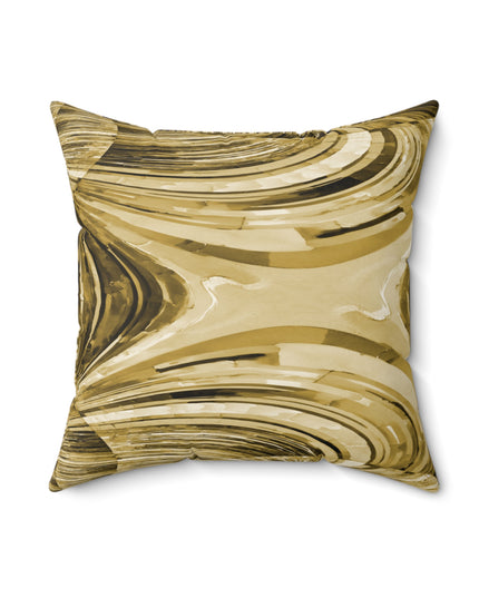 Uzi Spiral Light Brown Faux Suede Square Pillow, 18" x 18"
