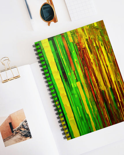Striped Beta Spiral Notebook - Ruled Line, 6" x 8", 118 pages