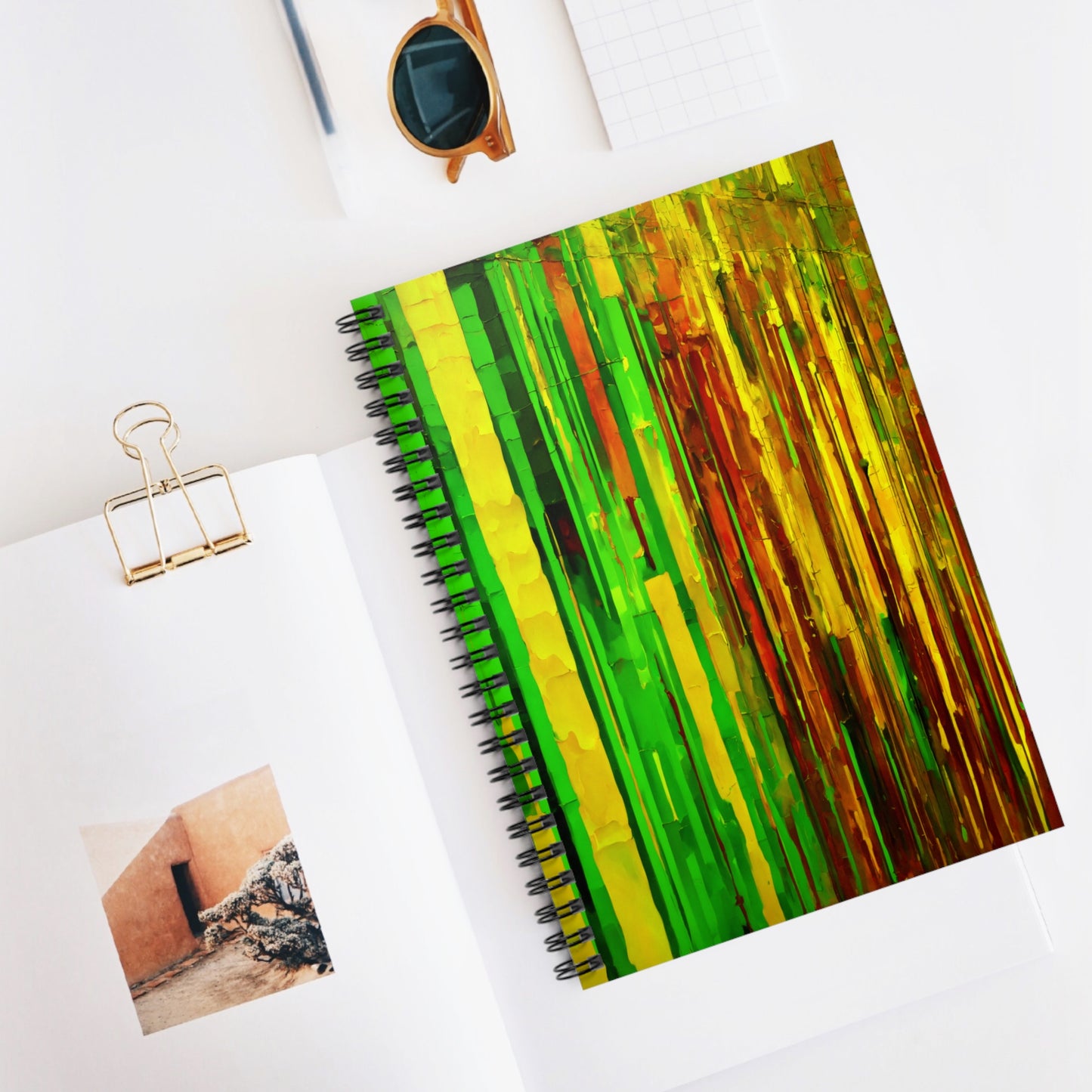 Striped Beta Spiral Notebook - Ruled Line, 6" x 8", 118 pages