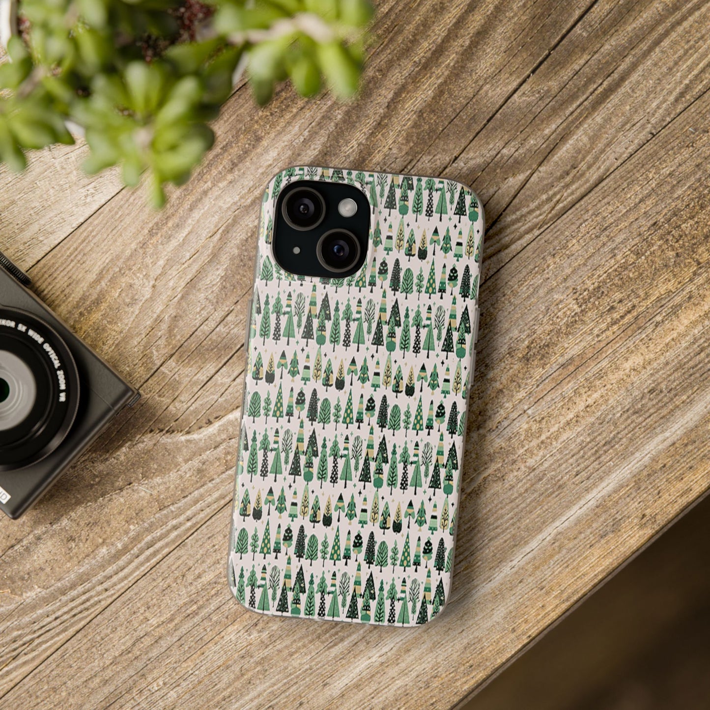 Mini Vintage Green Trees Iphone 15 Flexi Case