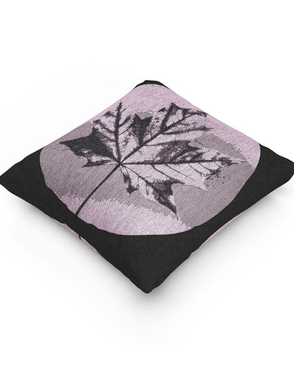 Purple Maple Leaf Woven Pillow, 17" x 18"