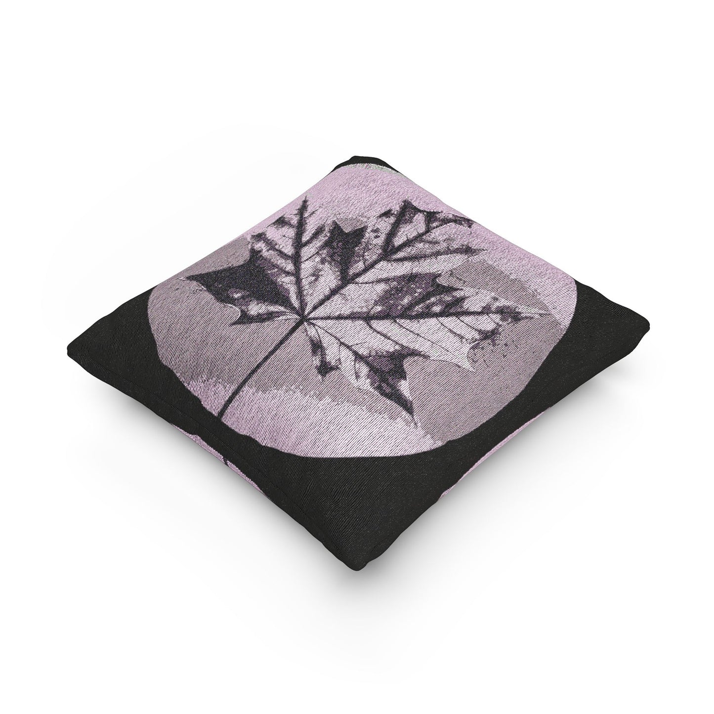 Purple Maple Leaf Woven Pillow, 17" x 18"