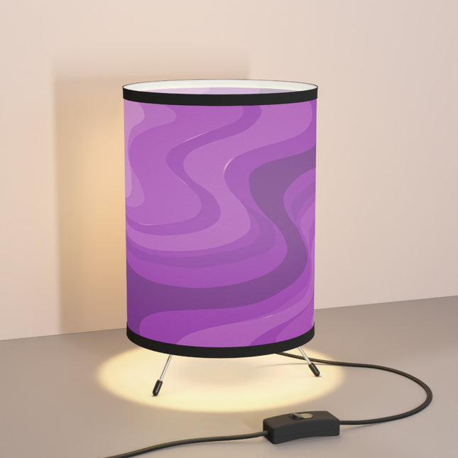 Wavey Purple Wavey Tripod Lamp with High-Res Printed Shade, US\CA plug