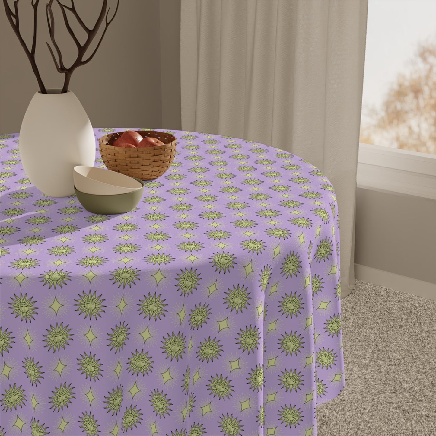 Magenta Star-crossed Bodies Tablecloth, 55" x 55"