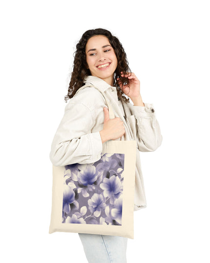 Indigo Blossom Floral Bunch Cotton Canvas Tote Bag