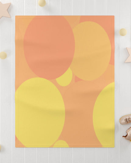 Pastel Bright Oranges Patches Soft Fleece Baby Blanket, 30" x 40"
