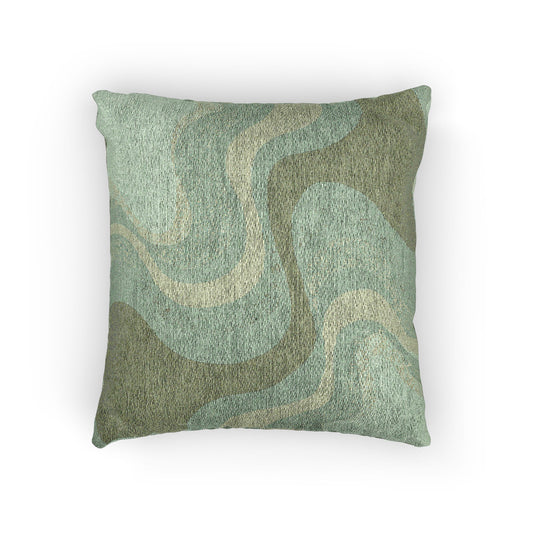 Greenie Meanie Wavey Woven Pillow, 17" x 18"