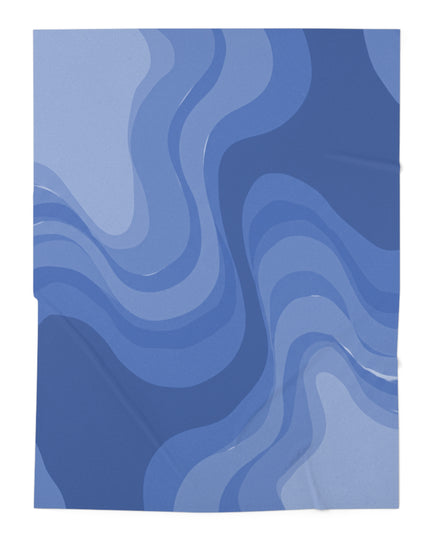 Deep Blue Wavey Baby Swaddle 30″×40″ Blanket