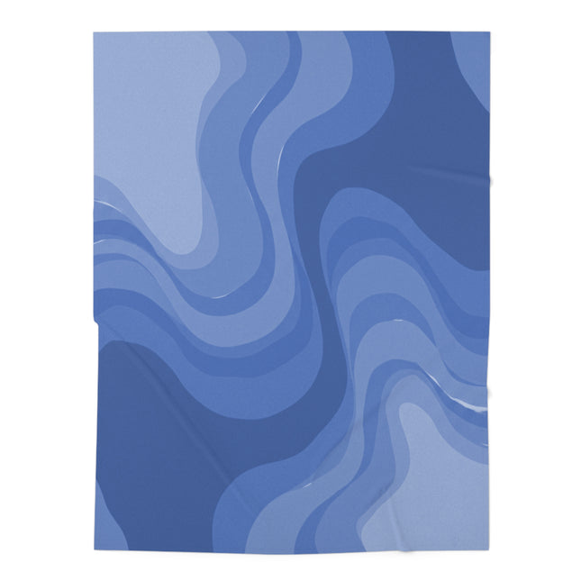 Deep Blue Wavey Baby Swaddle 30″×40″ Blanket