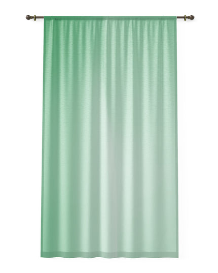 Mint Fade Sheer Window Curtain, 50" x 84", partially transparent