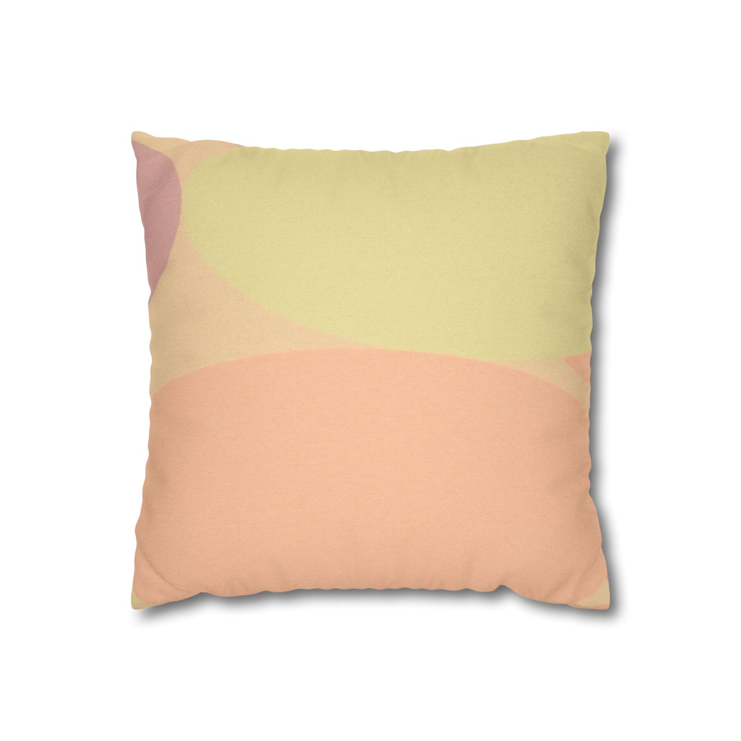 Pastel Hot Peach Patches Spun Polyester Square Pillowcase, 14" x 14"
