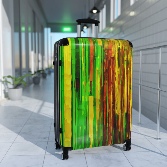 Striped Beta Large Suitcase with built in lock, 4 double-wheels, telescopic handle, and ABS back hard-shell