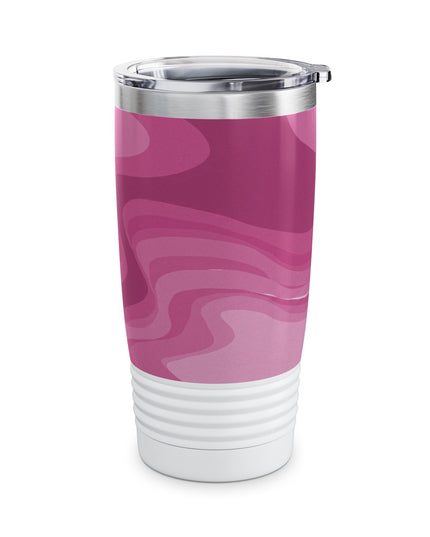 Pinky Mauve Wavey Ringneck Tumbler, 20oz in white