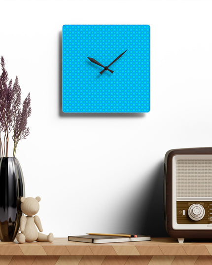 Blue Green Star-crossed Bodies Acrylic Wall Clock, Round or Square, 10.75" x 10.75"