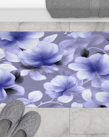 Indigo Blossom Floral Bunch 34" x 21" Bath Mat