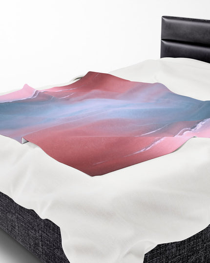 Gray Sea Pink Fog Velveteen Plush Blanket, 50" x 60"