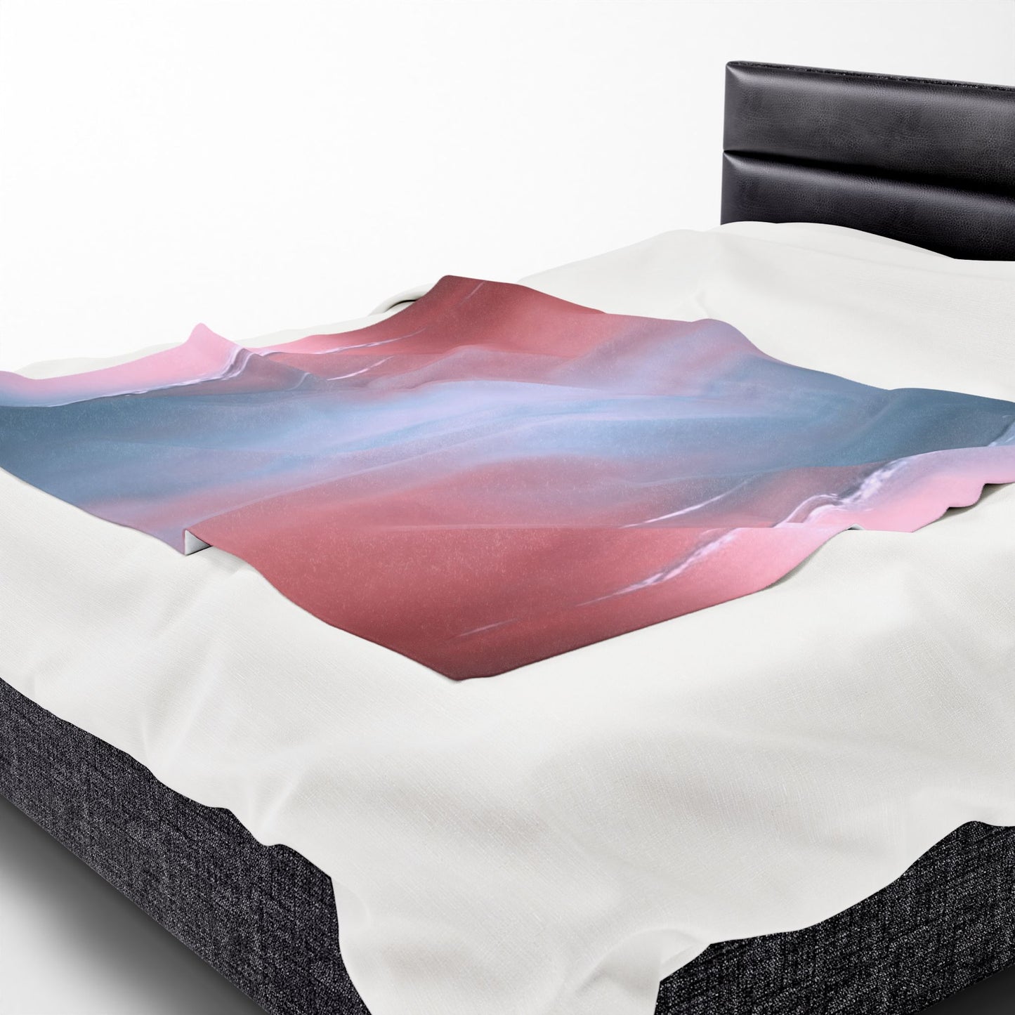 Gray Sea Pink Fog Velveteen Plush Blanket, 50" x 60"