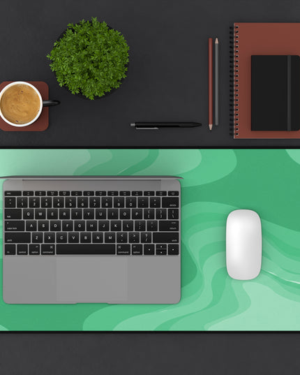 Mint Green Wavey 12" x 22" Desk Mat