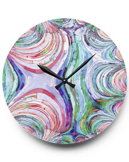 Uzi Spiral Pastels Acrylic Wall Clock, Round or Square, 10.75" x 10.75"