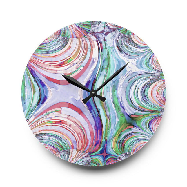 Uzi Spiral Pastels Acrylic Wall Clock, Round or Square, 10.75" x 10.75"