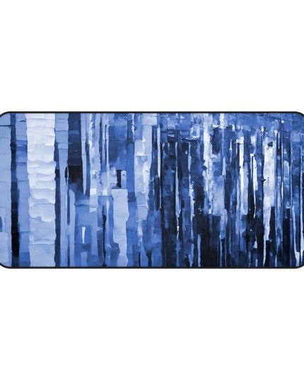 Striped Deep Blue 16" x 32" Desk Mat