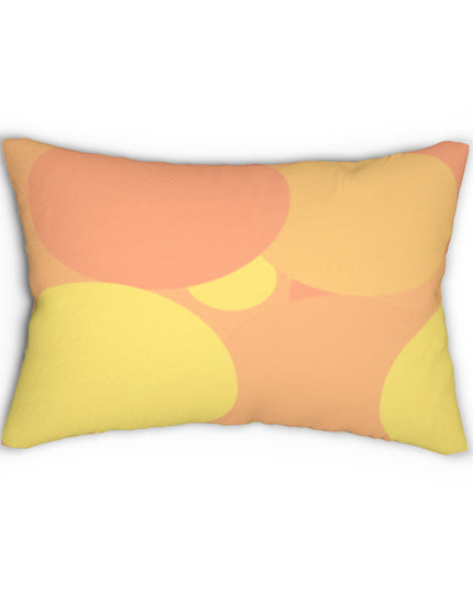 Pastel Bright Oranges Patches Spun Polyester Lumbar Pillow, 20" x 14"