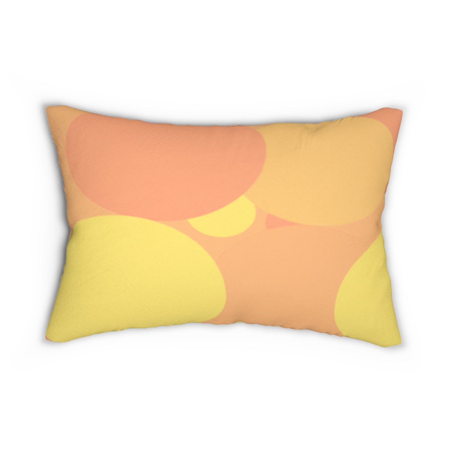 Pastel Bright Oranges Patches Spun Polyester Lumbar Pillow, 20" x 14"