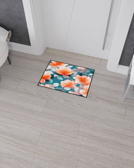 Orange Blossom Floral Bunch Heavy Duty Floor Mat, 18" x 24"