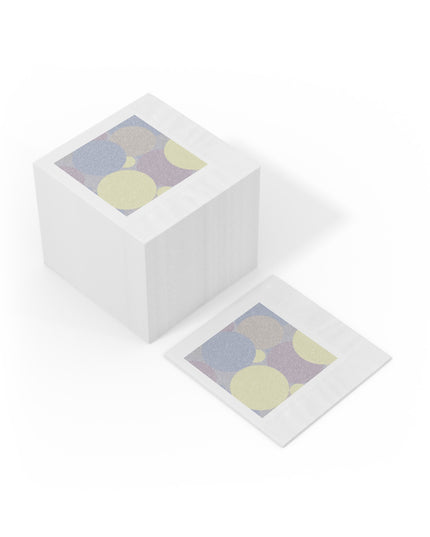 Pastel Soft Blue and Soft White Patches White Coined Napkins, 6.5" x 6.5"