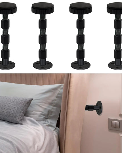 Live Sunny 4-Pack Adjustable Headboard Stoppers – Anti-Shake Wall Protectors for Bed Frames, Easy to Install, Adjustable 1.18" to 3.35"