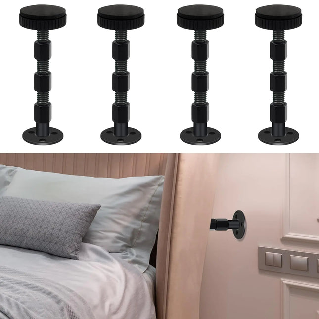 Live Sunny 4-Pack Adjustable Headboard Stoppers – Anti-Shake Wall Protectors for Bed Frames, Easy to Install, Adjustable 1.18" to 3.35"