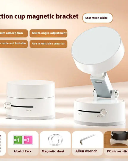 Foldable Magnetic Vacuum Car Phone Holder Foldable Suction Cup With Suction Cup Hands-Free Navigation For Smart Phone