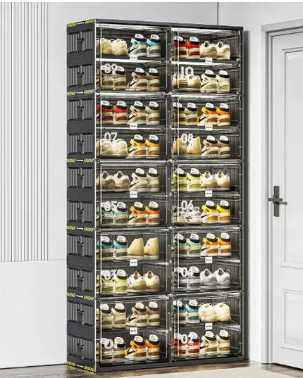 24-pair Hard Plastic Shoe Storage Cabinet, 6 Layers, Large Stackable/foldable