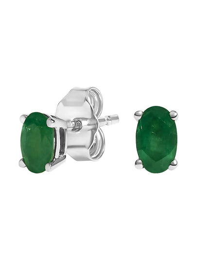 14K Gold Oval Cut Gemstone Birthstone 5x3 mm Stud Earrings