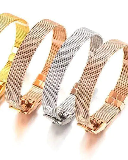 Stainless Steel Slider Bracelet -Rose Gold