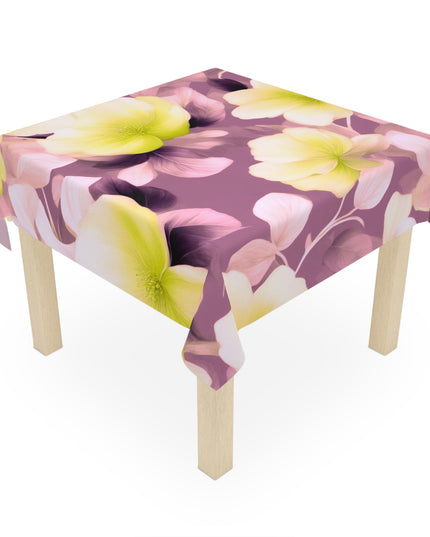 Lemon Blossom Floral Bunch Tablecloth, 55" x 55"