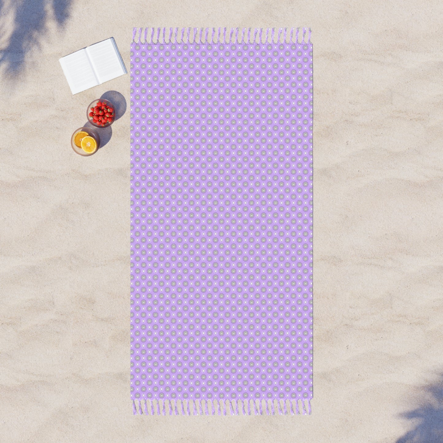 Lavender Star-crossed Bodies Boho Beach Cloth, 38" × 81"