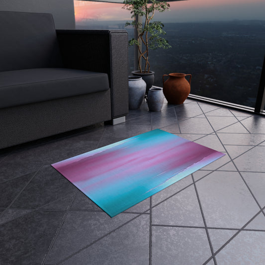 Wine Sea Blue Fog Outdoor Rug, 24" x 36"