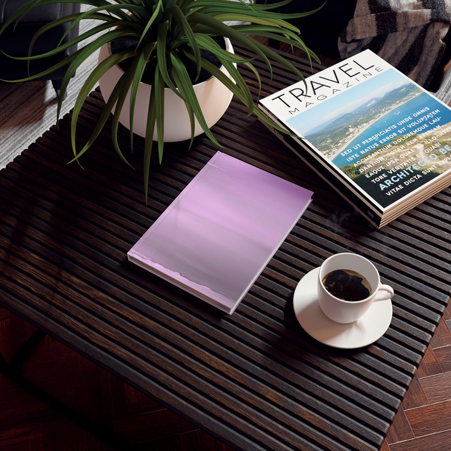 Dark Pink Sea Amethyst Fog 5.2" x 7.4" Hard Backed Journal with 128 blank pages