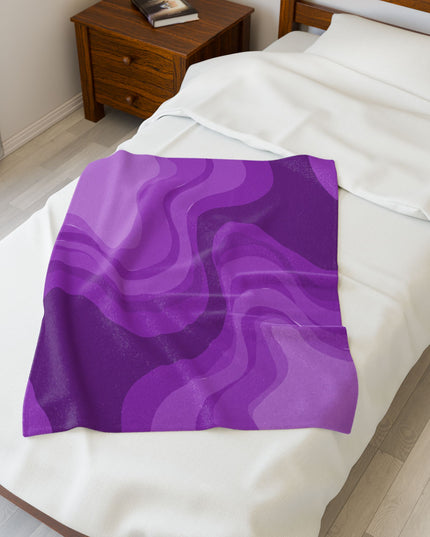 Wavey Purple Wavey Velveteen Plush Blanket, 30" x 40"