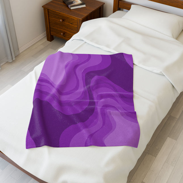 Wavey Purple Wavey Velveteen Plush Blanket, 30" x 40"