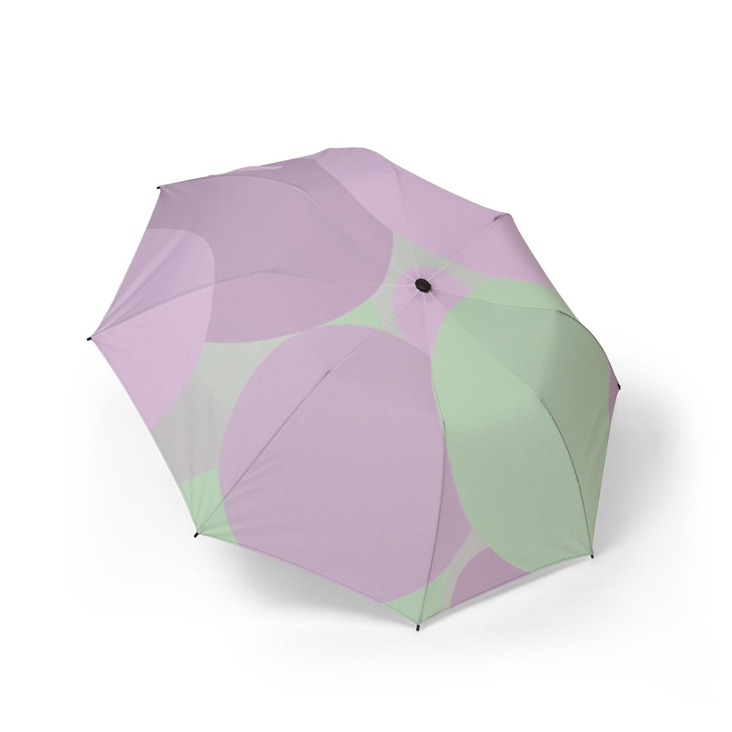 Pastel Lavender Purple and Soft Green Patches Foldable Umbrella - Compact & Chic